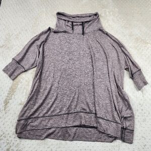 French Laundry Cowel Neck Oversized Stretch Top Tunic Brown 2X Mid Sleeve